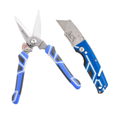 Industrial Scissors & Folding Utility Knife Combo 