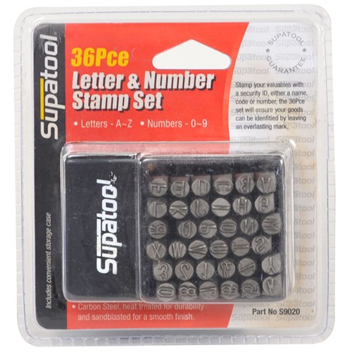 Letter & Number Stamp Set 36 Piece 