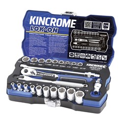 KINCROME LOK-ON 45-Piece 1/4 Drive Socket Set – Metric & Imperial, K27003