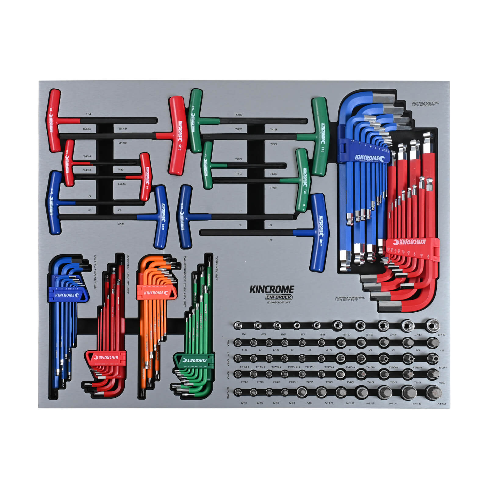 ENFORCER 140 Piece Hex TORX Keys Sockets EVA Tray Kincrome