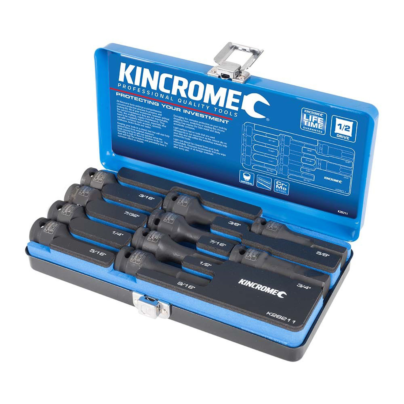 Hex Impact Socket Set 10 Piece 1/2 Drive - Imperial - Kincrome Tools -  Kincrome
