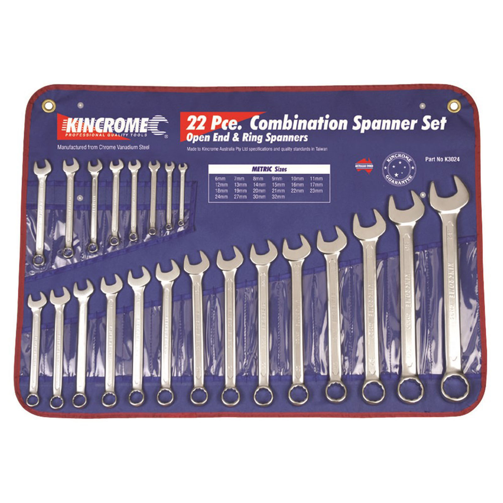 Combination Spanner Set 22 Piece Metric - Kincrome Tools - Kincrome