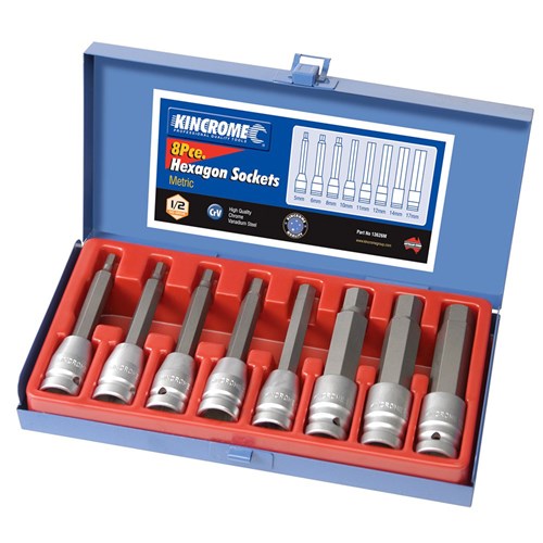 Hex Bit Socket Set 8 Piece 1/2" Drive