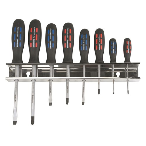 Screwdriver Set 8 Piece Includes Wall Bracket