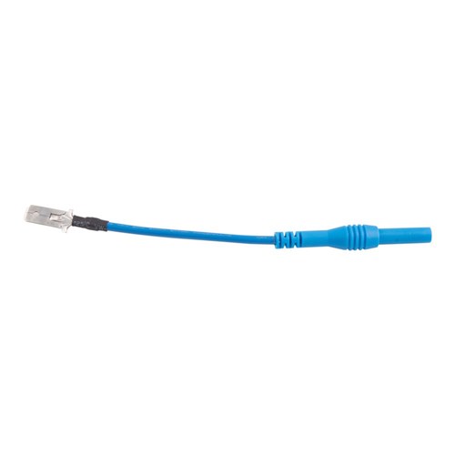 Blue 4mm Banana to 7.75mm Male Spade X2