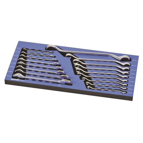 EVA Tray Double Ring & Open End Spanners 17 Piece