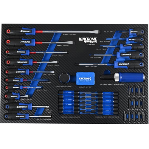 BLUESTEEL® 75 Piece TorqueMaster® Screwdrivers EVA Tray