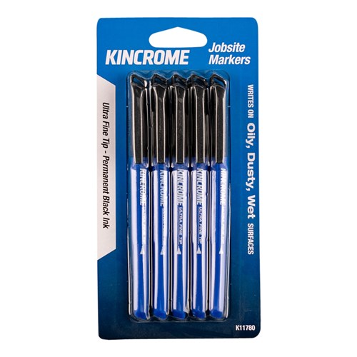 Permanent Marker Ultra Fine Tip 5 Pack Black