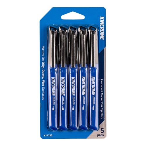 Permanent Marker Fine Tip 5 Pack Black