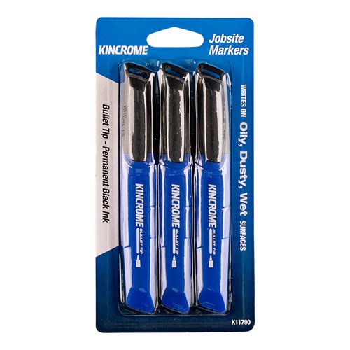 Permanent Marker Bullet Tip 3 Pack Black