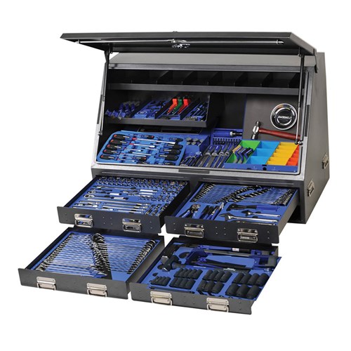 Upright Truck Box Tool Kit 386 Piece 4 Drawer 47"