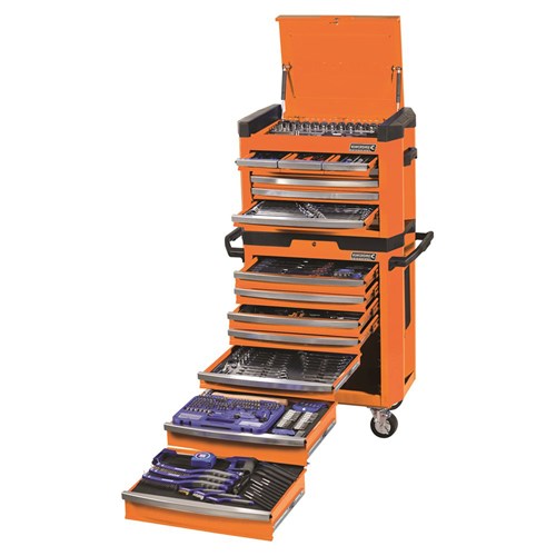 CONTOUR® Workshop Tool Kit 472 Piece 15 Drawer 29" Orange