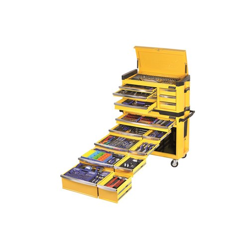 CONTOUR® Extra-Wide Workshop Tool Kit 610 Piece 17 Drawer 42" Yellow