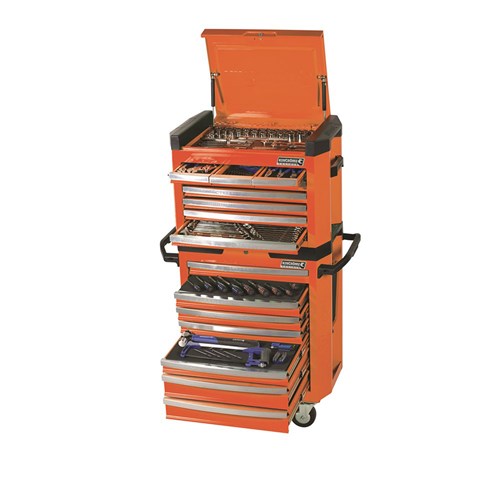 CONTOUR® Workshop Tool Kit 208 Piece 15 Drawer 29" Orange