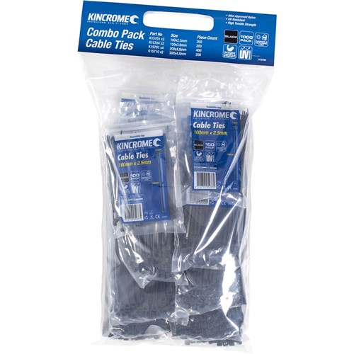 Black Cable Tie Combo Pack 1000 Piece