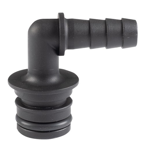 Connector - 3/4" Quick Connect x 3/8" Hose Barb Elbow