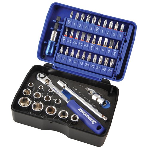 LOK-ON Socket & Bit Set 46 Piece 1/4" Drive