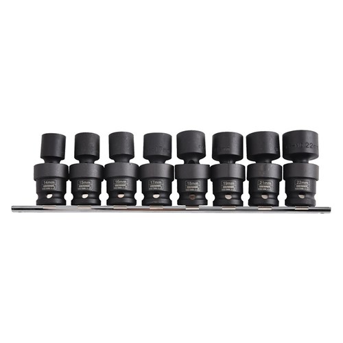 Impact Swivel Socket Rail 8 Piece 1/2" Drive - Metric