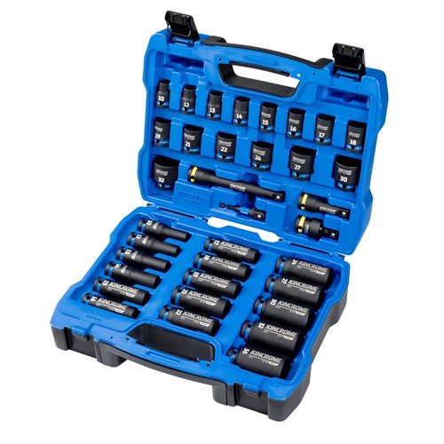 Impact 1/2" Drive Standard/Deep Socket Set Metric 35 Piece 