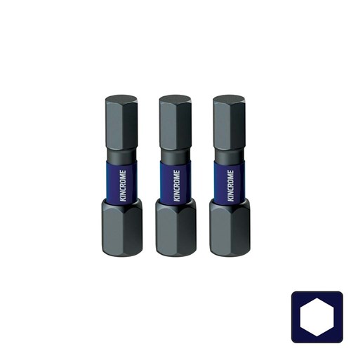Hex 4mm Impact Bit 25mm 3 Piece