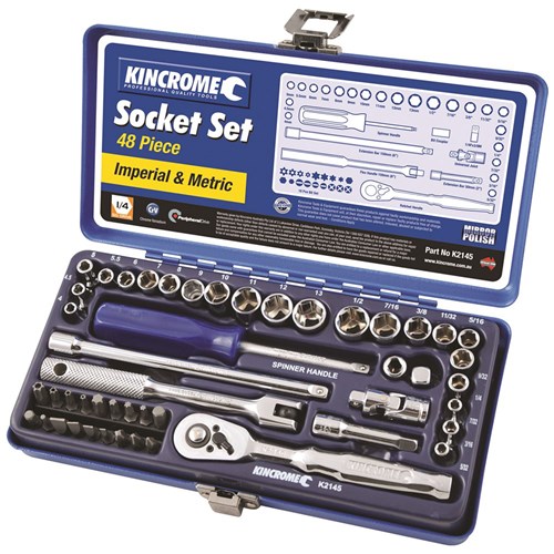 Socket Set 48 Piece 1/4" Drive (Mirror Polish) - Imperial & Metric