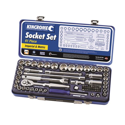 Socket Set 61 Piece 3/8" Drive (Mirror Polish) - Metric & Imperial