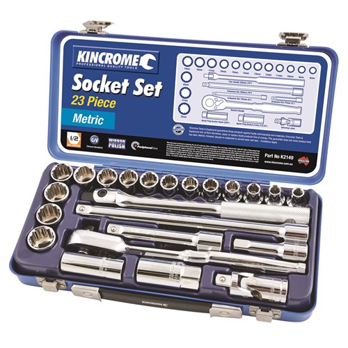 Socket Set 23 Piece 1/2" Drive (Mirror Polish) - Metric