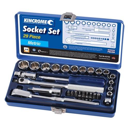 Socket Set 29 Piece 3/8" Drive (Mirror Polish) - Metric 