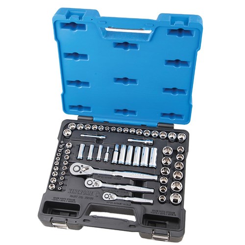 Socket Set 63 Piece 1/4, 3/8 & 1/2" Drive (Mirror Polish) - Metric & Imperial