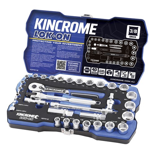 LOK-ON Socket Set 33 Piece 3/8" Drive - Metric & Imperial