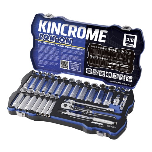 LOK-ON Socket Set 45 Piece 3/8" Drive - Metric & Imperial