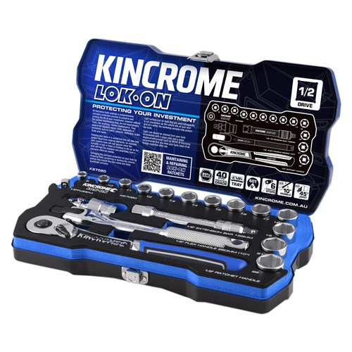 LOK-ON Socket Set 18 Piece 1/2" Drive - Metric