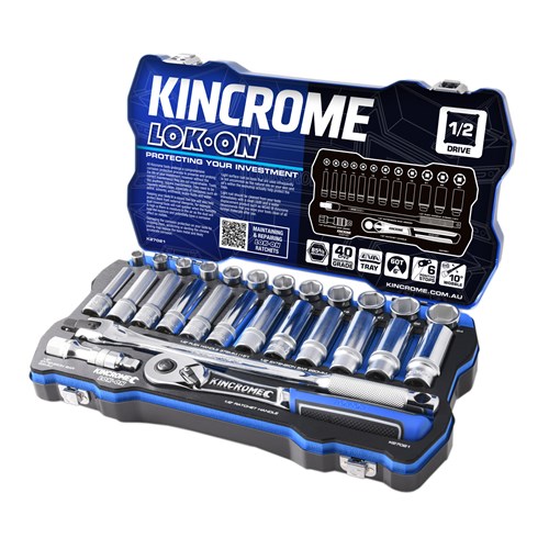 LOK-ON Socket Set 28 Piece 1/2" Drive - Metric