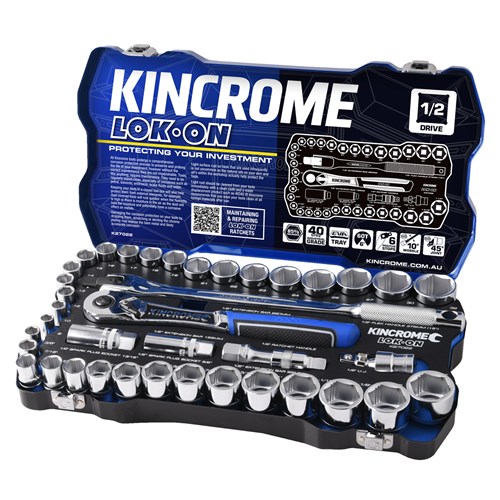 LOK-ON Socket Set 41 Piece 1/2" Drive - Metric & Imperial