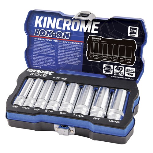 LOK-ON Socket Set 8 Piece 3/8" Drive - Imperial