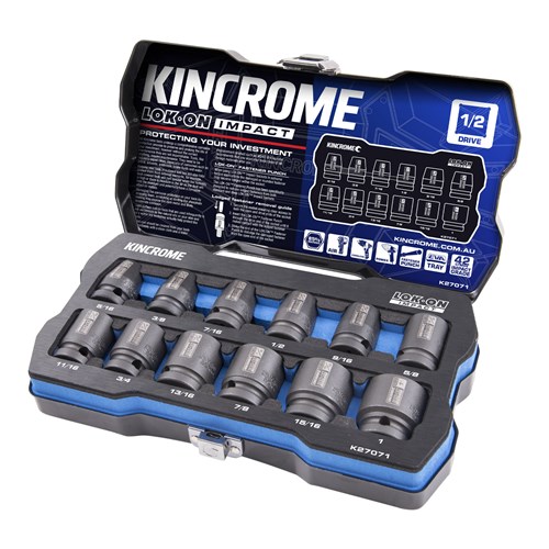 LOK-ON Impact Socket Set 12 Piece 1/2" Drive