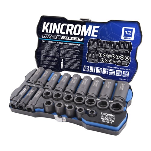 LOK-ON Impact Socket Set 24 Piece 1/2" Drive