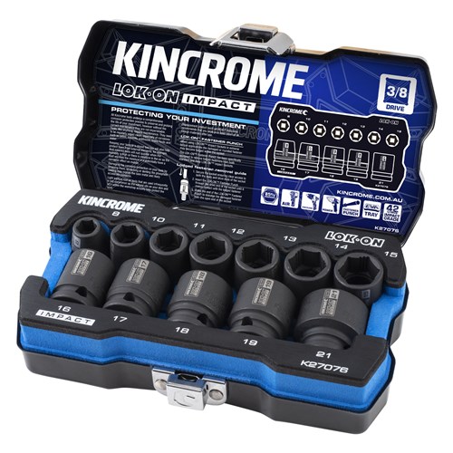 LOK-ON Impact Socket Set 12 Piece 3/8" Drive - Metric