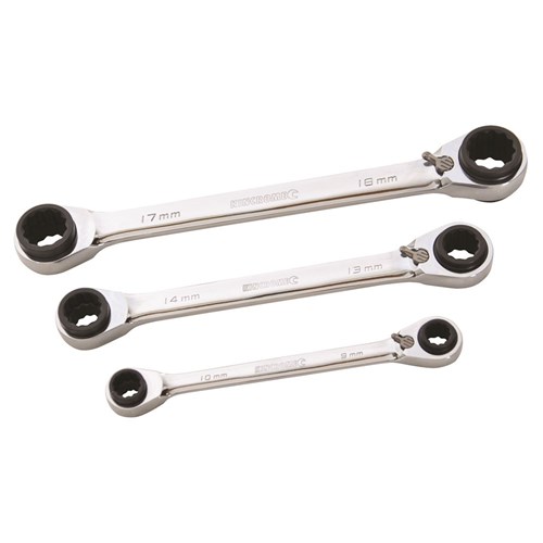 Double Ring 12-in-3 Gear Spanner Set 3 Piece