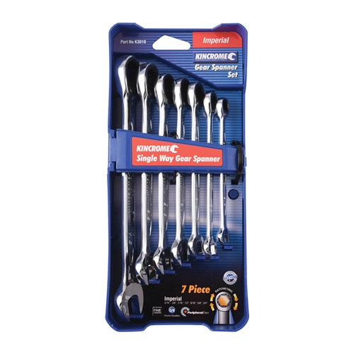 Single Way Gear Spanner Set 7 Piece - Imperial