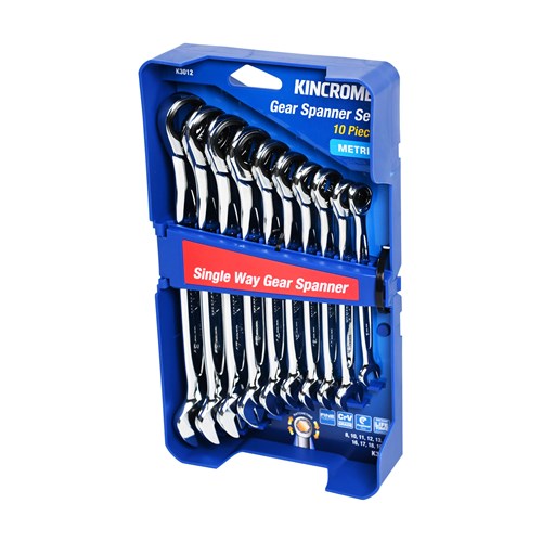 Single Way Gear Spanner Set 10 Piece - Metric