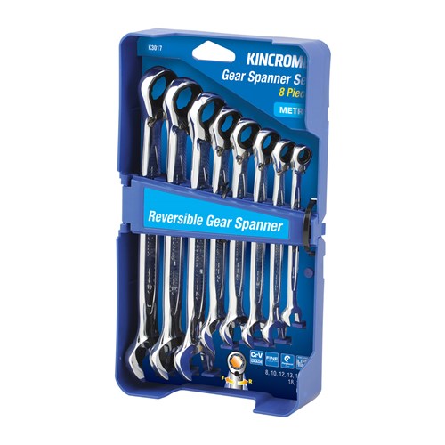 Reversible Gear Spanner Set 8 Piece - Metric