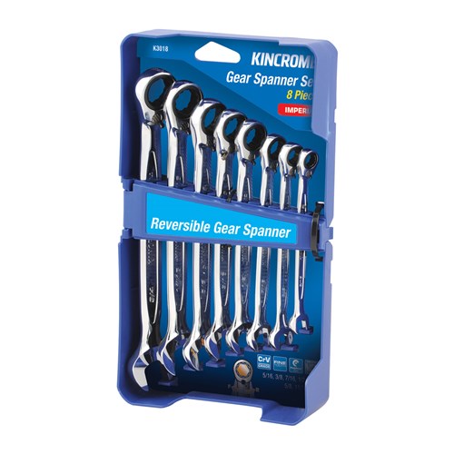 Reversible Gear Spanner Set 8 Piece - Imperial