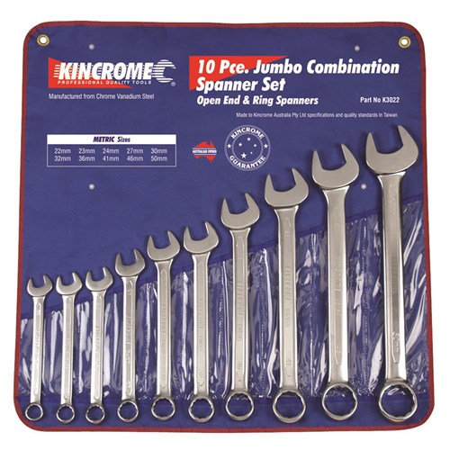 Jumbo Combination Spanner Set 10 Piece