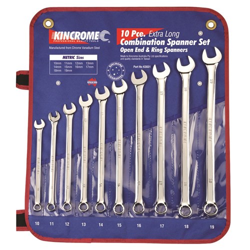 Combination Spanner Set Extra Long 10 Piece