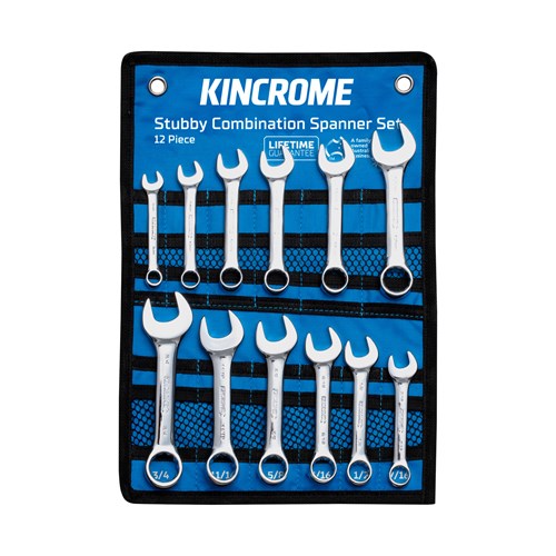 Stubby Combination Spanner Set 12 Piece - Metric/Imperial