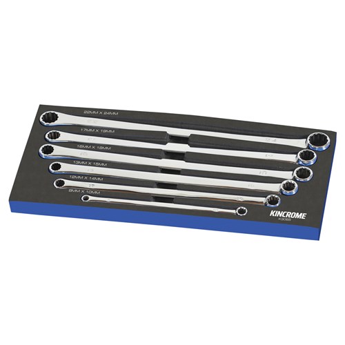 Double Ring Spanner Set 0 Degree Offset 6 Piece