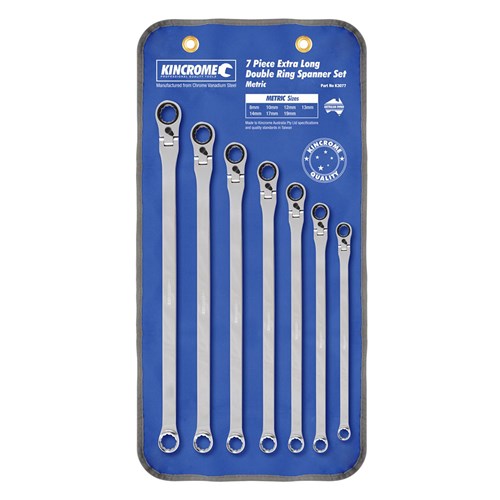 Extra Long Double Ring Spanner Set 7 Piece