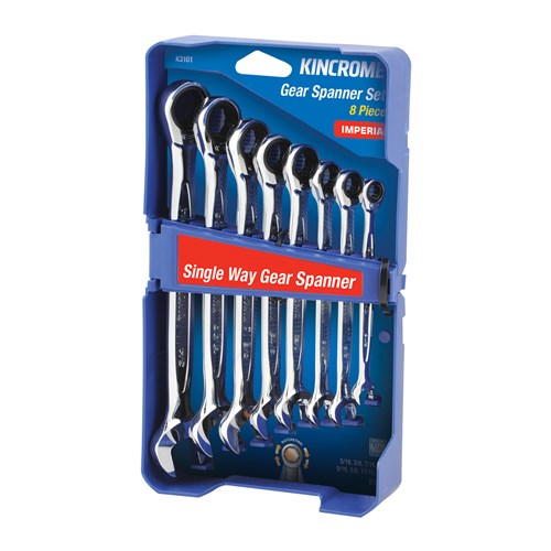 Single Way Gear Spanner Set 8 Piece - Imperial