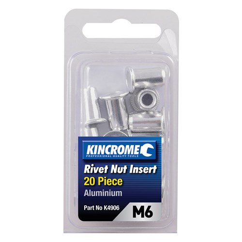 Rivet Nut Insert M6 (Aluminium) - 20 Pack